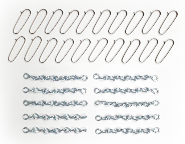 Realty One Group Sign Panel Safety Pin Clips & Chains, Bag of 20 Clips & 10 Chains.