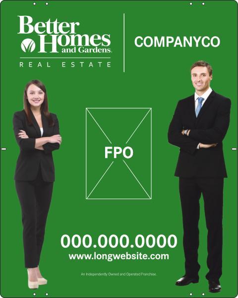 Better Homes and Gardens Real Estate Sign Panel, 24 GA Steel 30"h x 24"w