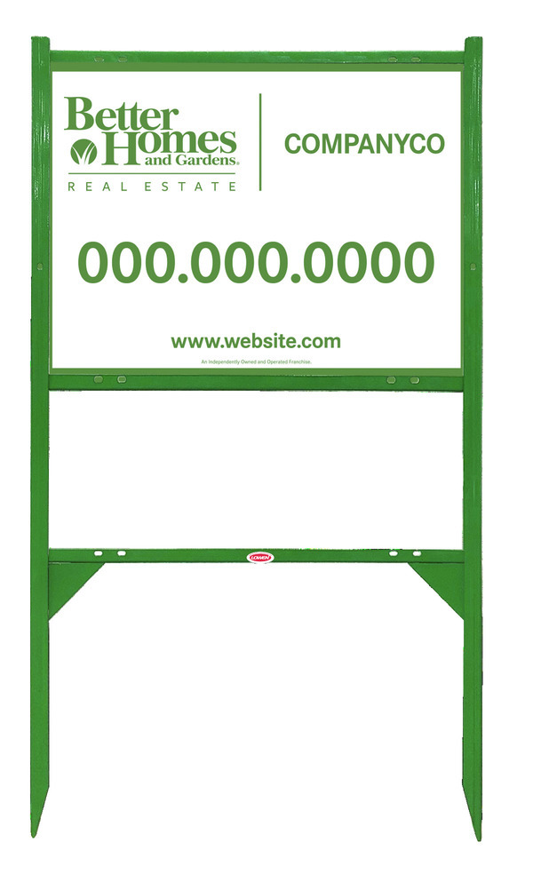 Angle Iron Frame And Sign Panel Unit, 18"H X 24"W, Green
