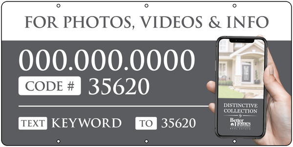 For Photos & Info Text Sign Riders, 12"H X 24"W, Steel