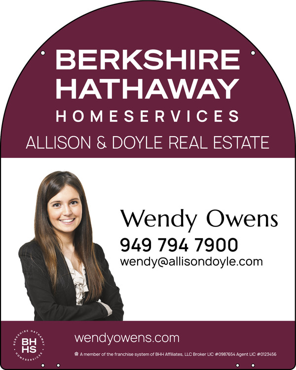 Berkshire Hathaway HomeServices Hanging Arc Top Cut Out Photo Sign Panel, 30"h x 24"w, 3mm Aluminum Composite