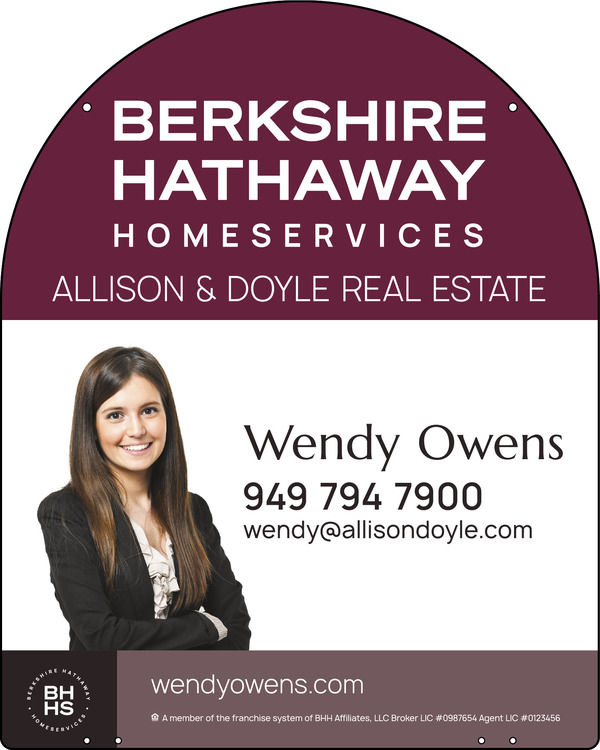Berkshire Hathaway HomeServices Hanging Arc Top Cut Out Photo Sign Panel, 30"h x 24"w, Steel