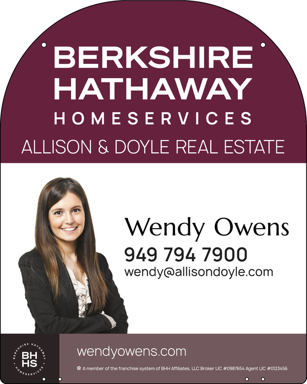 Berkshire Hathaway HomeServices Reflective Hanging Yard Arm Dome Cut Out Photo Sign Panel, 30"h x 24"w, 3mm Aluminum Composite
