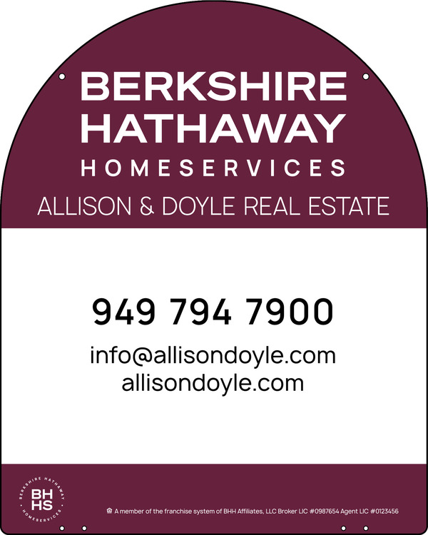 Reflective Hanging Arc Top Office Sign Panel, 30"H X 24"W, 3mm Aluminum Composite