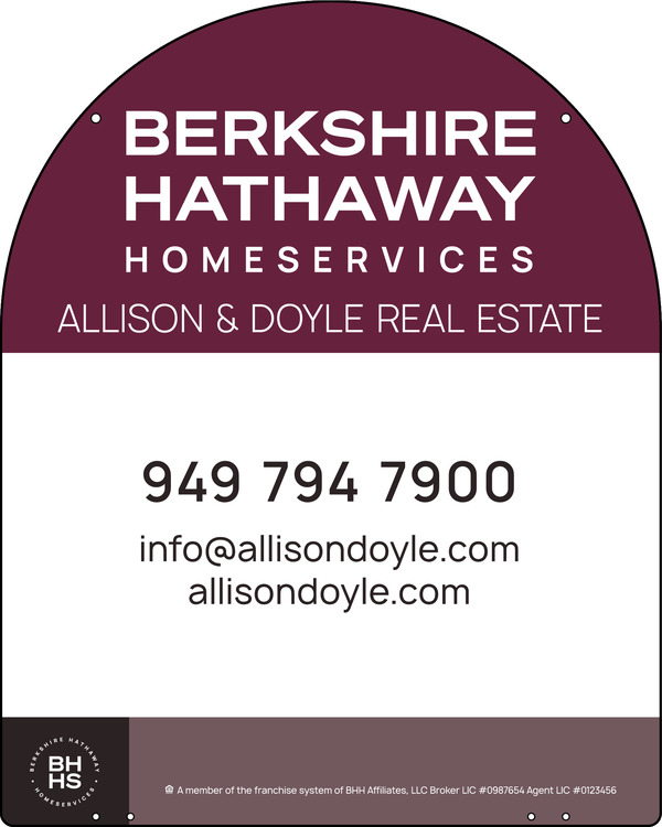 Hanging Arc Top Office Sign Panel, 30"H X 24"W, 3mm Aluminum Composite