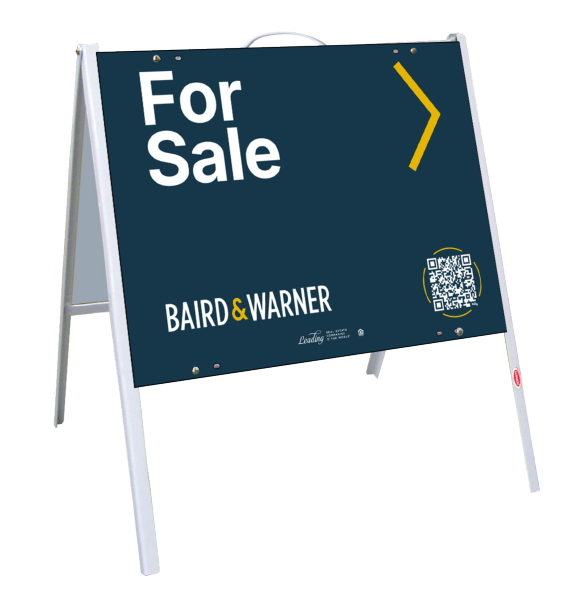 Baird & Warner A-Frame and Office For Sale Sign Panel Unit, 18"h x 24"w, .050 Poly