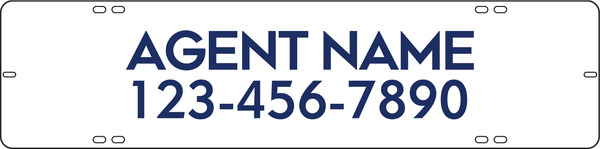 Reflective Agent Name Sign Rider, 6"H X 24"W, 3mm Aluminum Composite