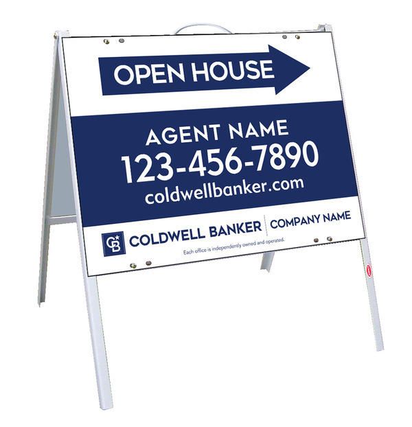 A-Frame And Agent Open House Sign Panel Unit, 18"H X 24"W, .050 Poly