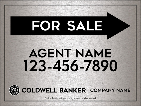 Directional Agent For Sale Sign Panel, 18"H X 24"W, 4mm Corrugated