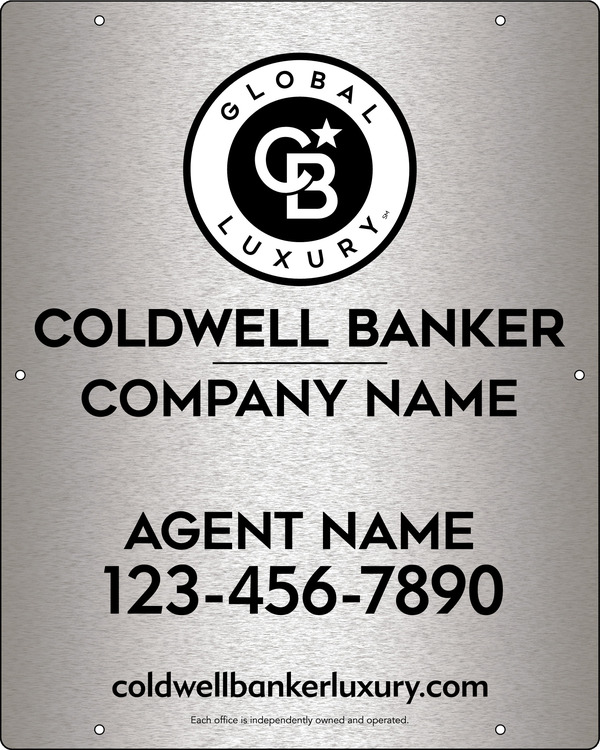 Agent Hanging Sign Panel, 30"H X 24"W, 3mm Brushed Aluminum Composite