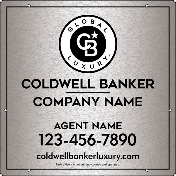 Agent Hanging Sign Panel, 24"H X 24"W, 3mm Brushed Aluminum Composite