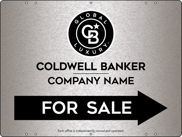 Directional Office For Sale Sign Panel, 18"H X 24"W, 3mm Brushed Aluminum Composite
