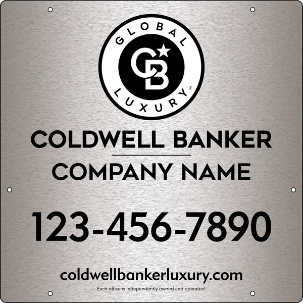 Office Hanging Sign Panel, 24"H X 24"W, 3mm Brushed Aluminum Composite