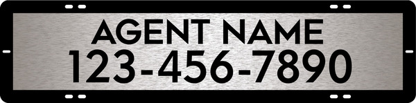 Agent Name Sign Rider, 6"H X 24"W, 3mm Brushed Aluminum Composite