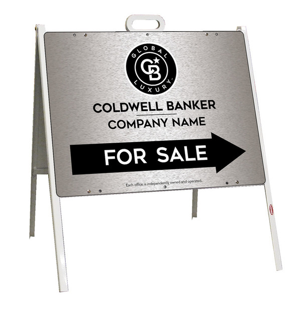 Angle Iron Frame And Office For Sale Sign Panel Unit, 18"H X 24"W, Brushed Aluminum Composite