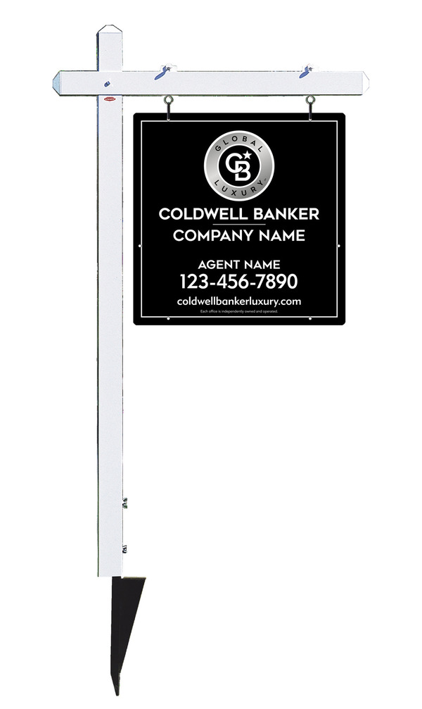 Sign Post And Agent Sign Panel Unit, 24"H X 24"W, 3mm Aluminum Composite