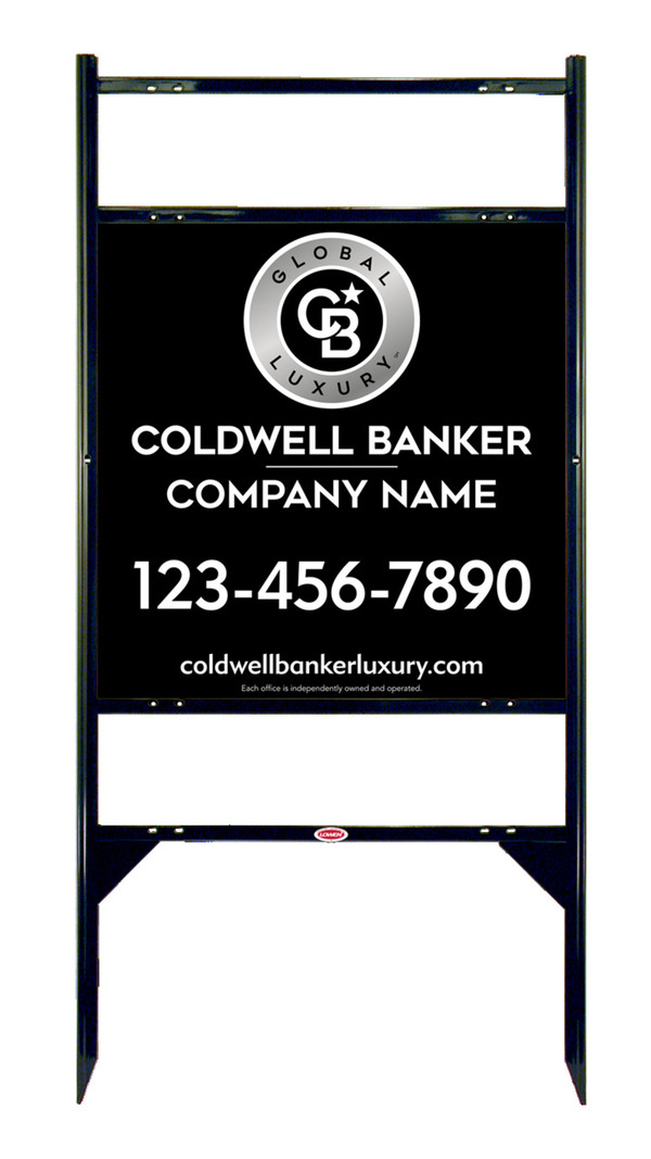 Angle Iron Frame W/ 2 Rider Inserts And Reflective Office Sign Panel Unit, 24"H X 24"W, 3mm Aluminum Composite