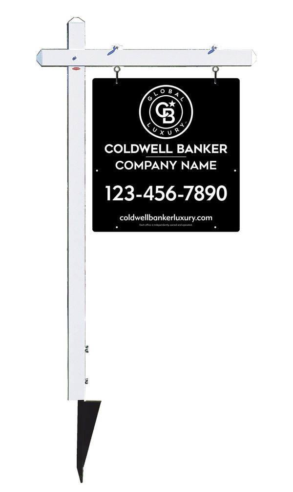Sign Post And Reflective Office Sign Panel Unit, 25"H X 24"W, 3mm Aluminum Composite