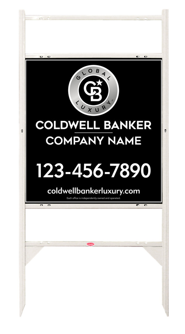 Angle Iron Frame W/ 2 Rider Inserts And Reflective Office Sign Panel Unit, 25"H X 24"W, 3mm Aluminum Composite