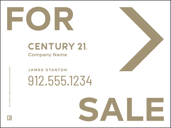 Corrugated Directional For Sale Panel 18X24 - Century 21 | Lowen Sign
