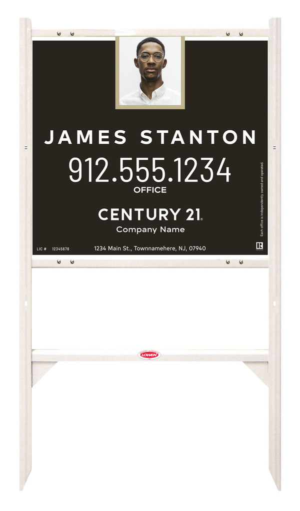 Angle Iron Frame And Agent Photo Centric Sign Panel Unit, 22"H X 24"W