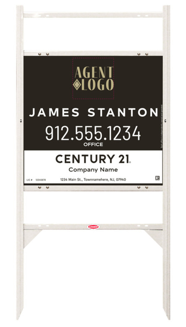 Thor Frame Unit 22X24 Steel Agent Logo Centric White - Century 21 | Lowen Sign