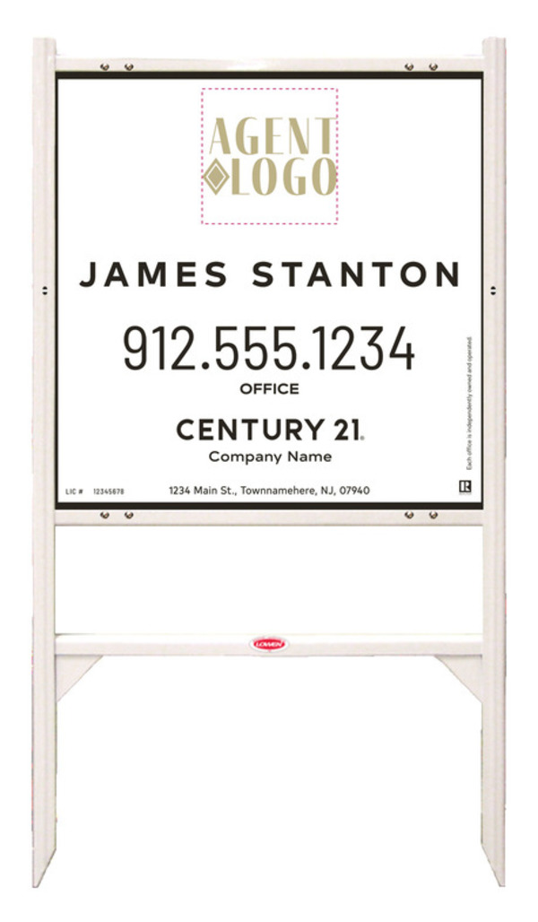 Gibraltar Frame 24X24 Aluminum Composite Agent Logo White - Century 21 | Lowen Sign