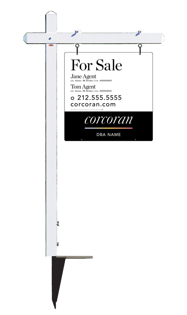 Sign Post And Two Agent Sign Panel Unit, 24"H X 24"W, 3mm Aluminum Composite