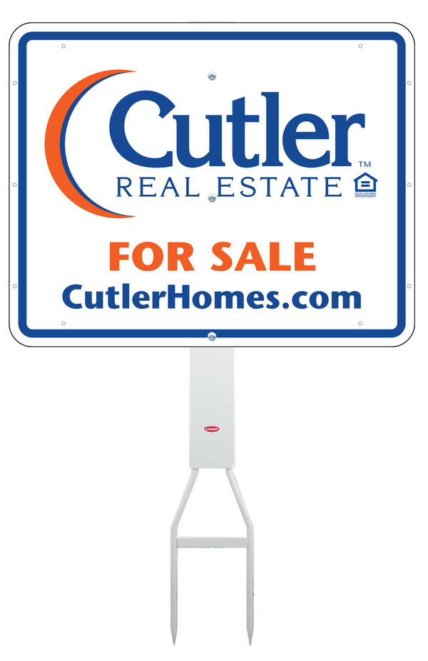 Cutler Footbar stake and office sign panel unit, .050 polyethylene 24"h x 30"w