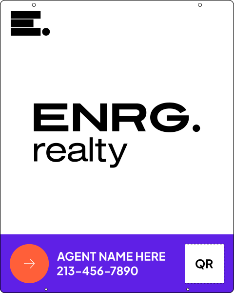Agent Name & Qr Code Hanging Sign Panel, 30"H X 24"W, .063 Aluminum