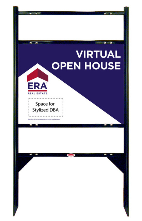 ERA&reg; Angle Iron Frame w/ Two Rider Inserts and Virtual Sign w/ Logo Panel Unit, 18"h x 24"w, Steel