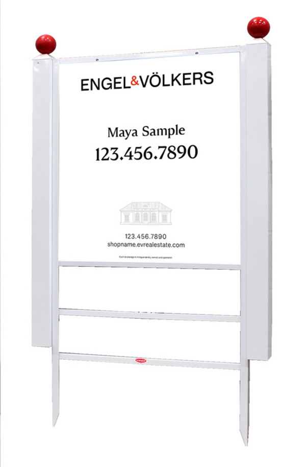 Slip-In Post Angle Iron Frame And Sign Panel Unit, 30"H X 28"W, 3mm