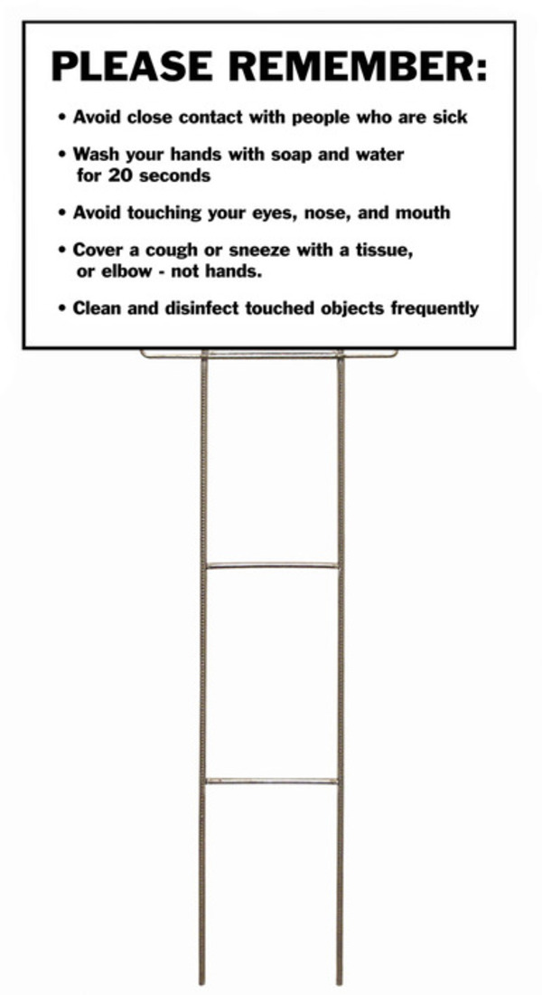 Independent Wire Stake H-Frame and Sign Panel Unit, 12"h x 18"w, 4mm Corrugated Plastic