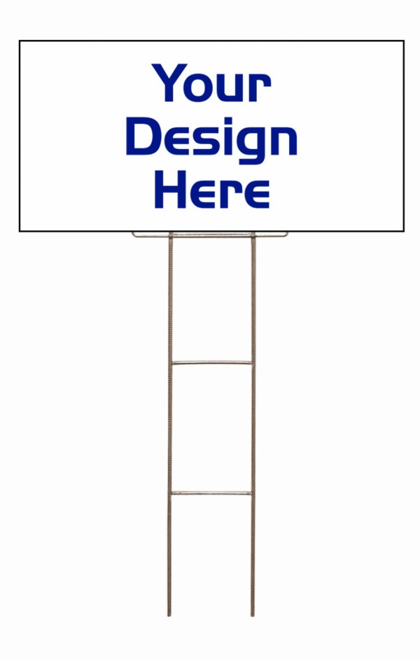 Independent real estate open house wire h frame stake and panel unit, 4mm corrugated plastic 12"h x 24"w