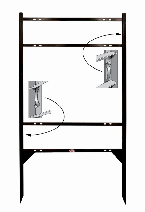 Realty Executives Real Estate  Angle Iron Sign Frame for Two Rider Inserts,  18"h x 24"w - Black