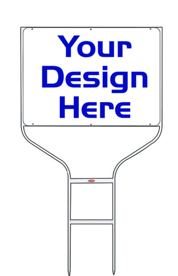 Independent 18h x 24w  White Round Rod Sign Unit