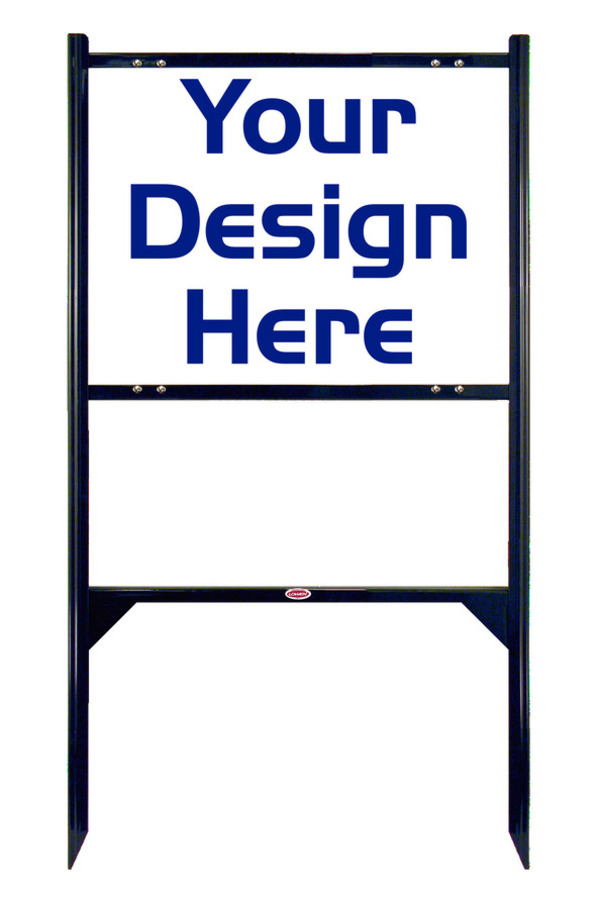 Independent Angle Iron Frame and Reflective Sign Panel Unit, 18"h x 24"w, 3MM Aluminum Composite