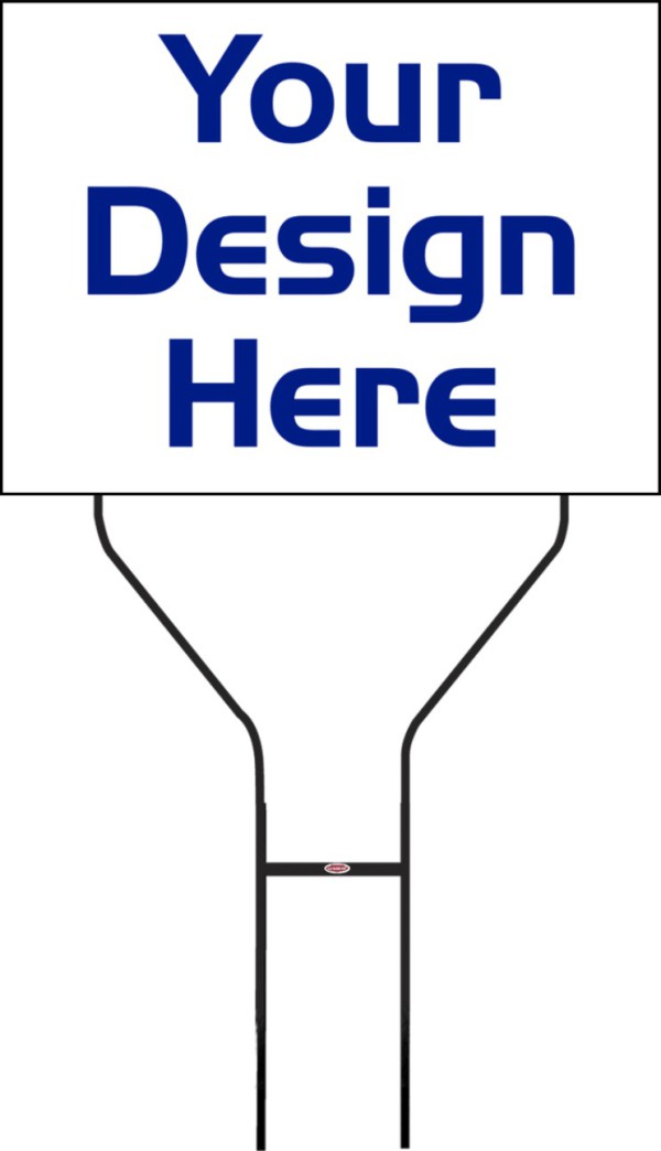 Independent real estate Round Rod Stake and envelope sign panel unit, 4mm corrugated plastic, 18"h x 24"w