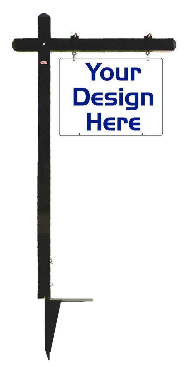 Independent eal estate aluminum sign post and sign panel unit, 24 GA steel 18"h x 24"w