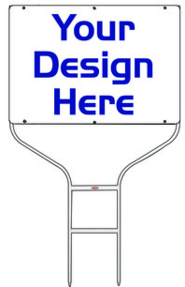 Independent real estate Round Rod White Sign Frame and panel unit,  .090 polyethylene, 20"h x 28"w