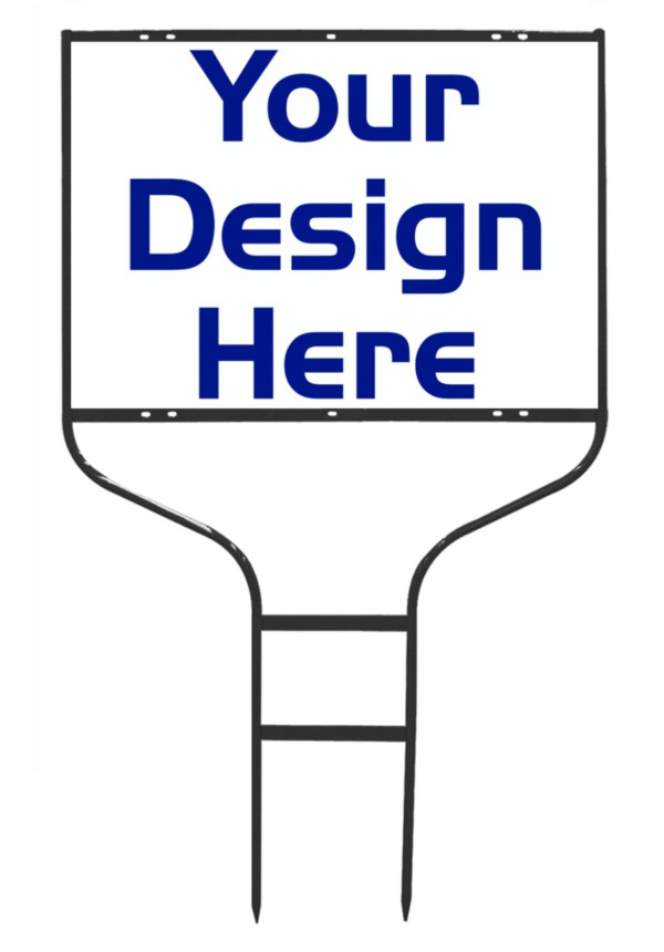 Independent real estate Round Rod Sign Frame and sign panel unit, .090 polyethylene, 20"h x 28"w
