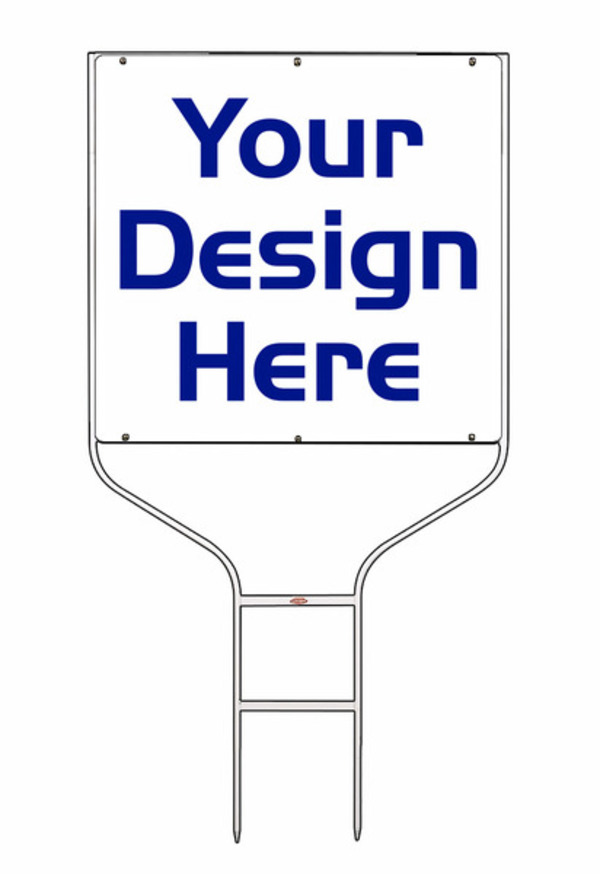 Independent 24h x 24w  White Round Rod Sign Unit