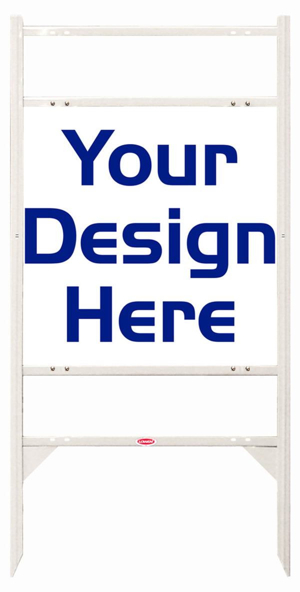 Independent Angle Iron Frame w/ 2 Rider Inserts and Reflective Sign Panel Unit, 24"h x 24"w, 3MM Aluminum Composite
