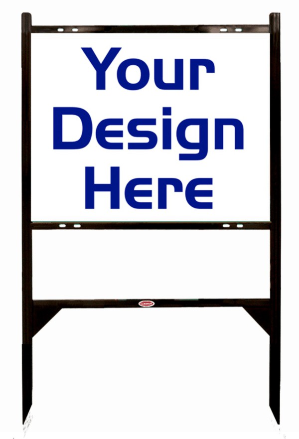 Independent angle iron sign black frame and sign panel unit, 24"h x 30"w, .090 Poly
