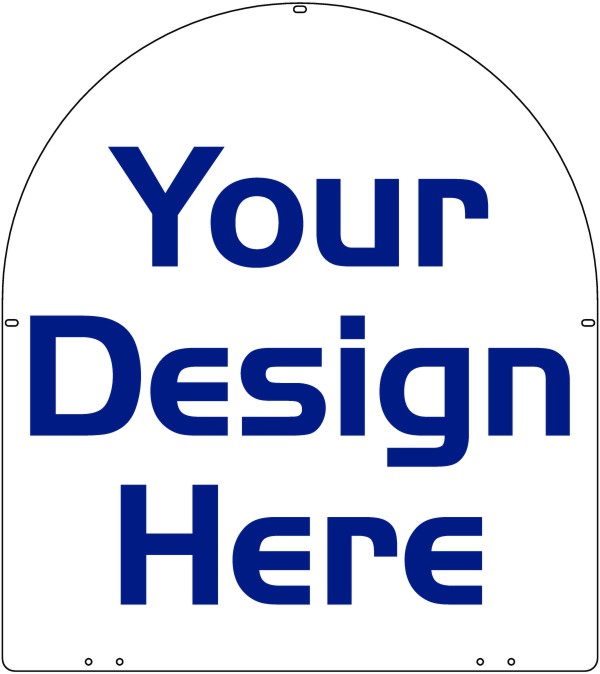 Independent Real Estate Arc Top Sign Panel, 24 GA Steel 27"h x 24"w