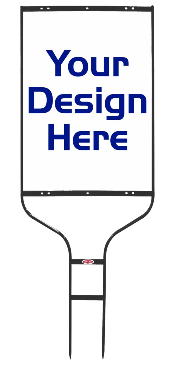 Independent real estate Round Rod Sign Frame and reflective sign panel unit, 24 GA steel 28"h x 20"w