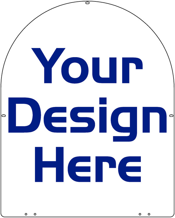Independent Arc Top Sign Panel, DF, 30"h x 24"w, 3mm Aluminum Composite
