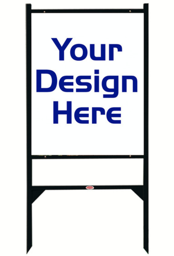 Independent Black Angle Iron Frame and Sign Panel Unit, 30"h x 24"w, .040 Aluminum