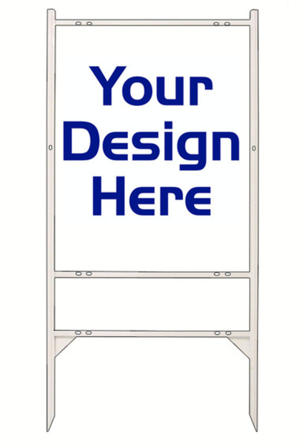 Independent Angle Iron Frame and Reflective Sign Panel Unit, 30"h x 24"w, 3MM Aluminum Composite