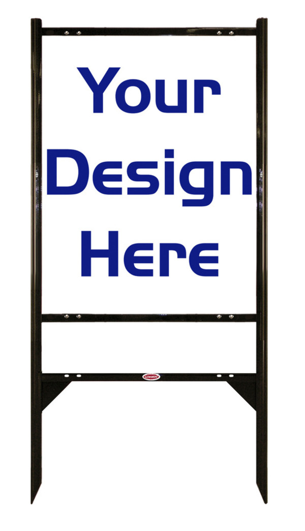 Independent Angle Iron Frame with One Rider Insert and Sign Panel Unit, 30"h x 24"w